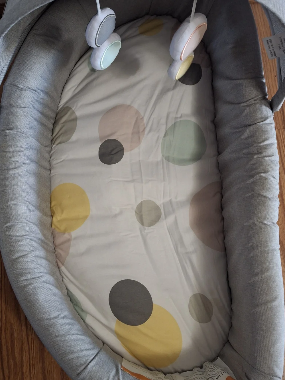 Lulyboo Portable Baby Nest in Light Gray - Foldable Travel Bassinet